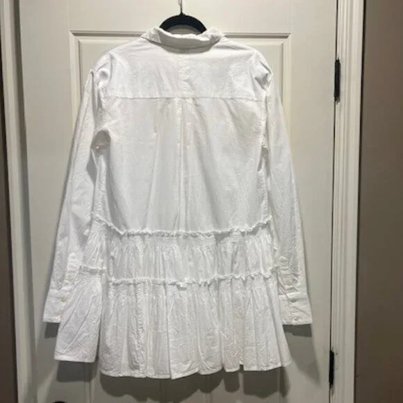 🕊️ NWT Free People Billie Pleated Tiered Mini Dress – White, Size Small 🕊️ - Picture 3 of 9